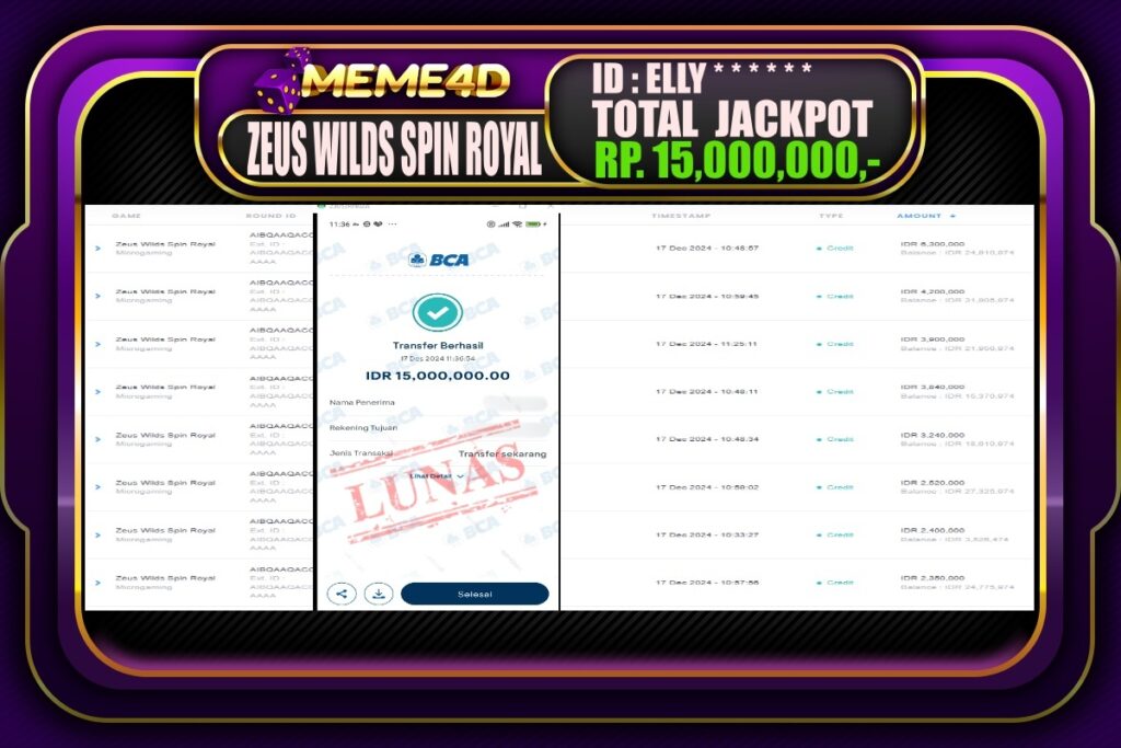 Bukti Jp MEME4D Slot Online 17 DESEMBER 2024