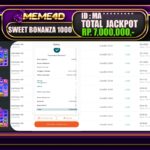 Bukti Jp MEME4D Slot Online 23 JANUARI 2025