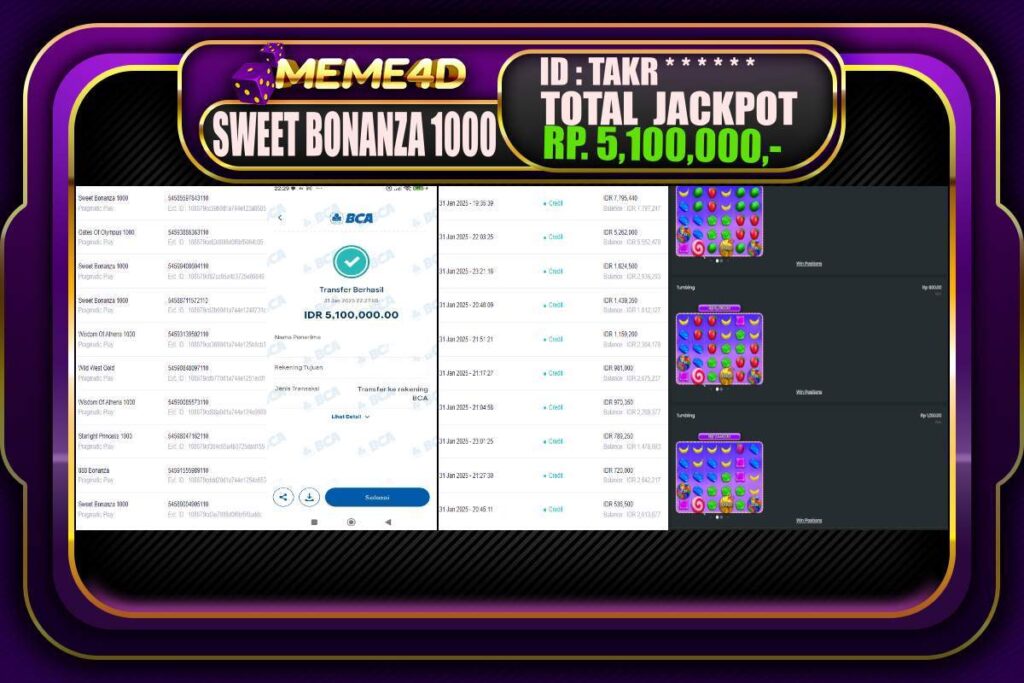 Bukti Jp MEME4D Slot Online 01 Februari 2025