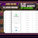 Bukti Jp MEME4D Slot Online 22 JANUARI 2025
