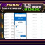 Bukti Jp MEME4D Slot Online 21 JANUARI 2025