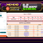 Bukti Jp MEME4D Togel Online 18 JANUARI 2025