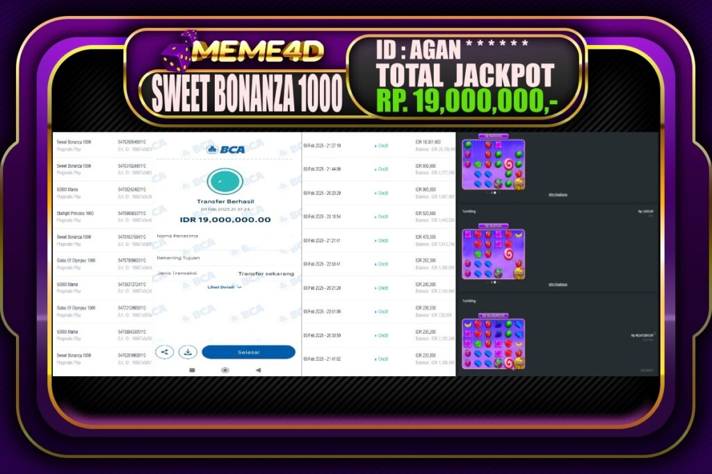 Bukti Jp MEME4D Slot Online 04 Februari 2025