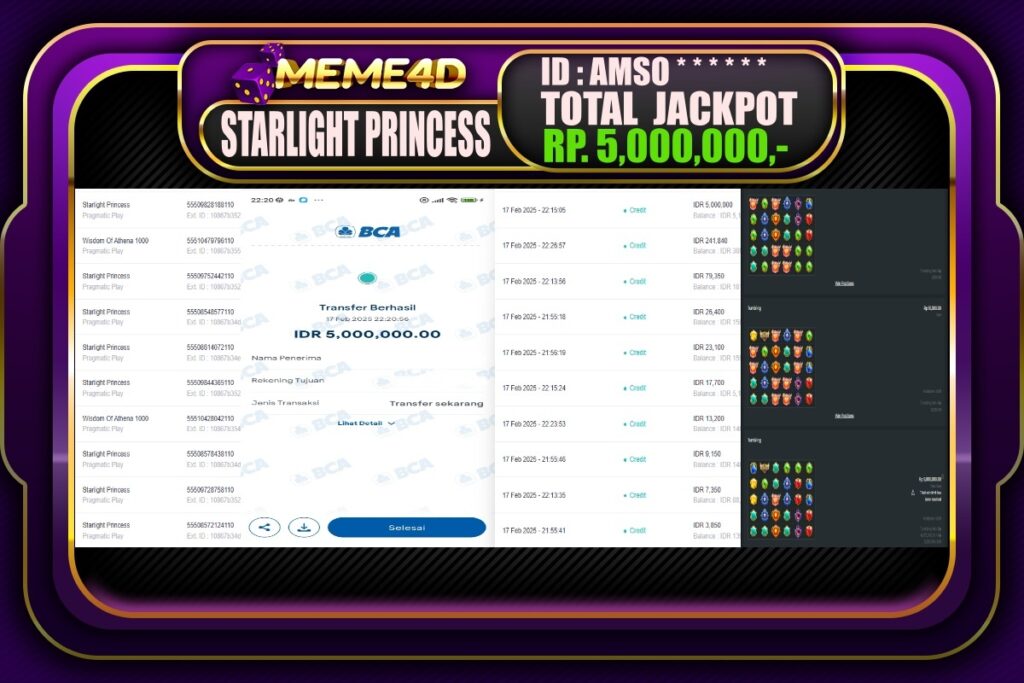 Bukti Jp MEME4D Slot Online 18 Februari 2025