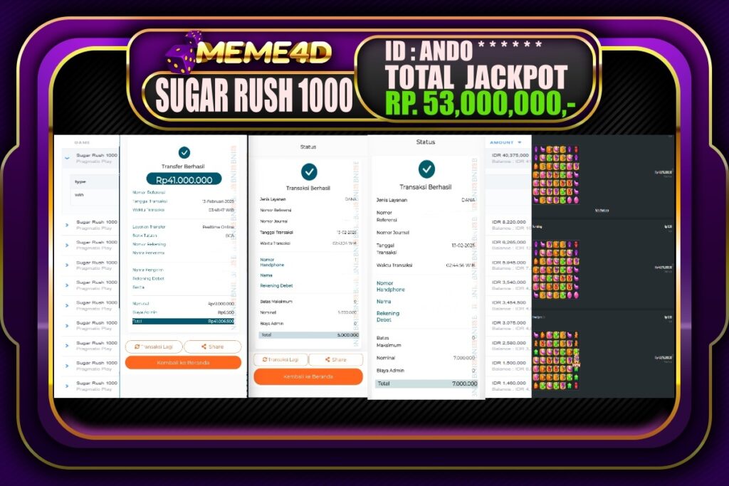 Bukti Jp MEME4D Slot Online 13 Februari 2025