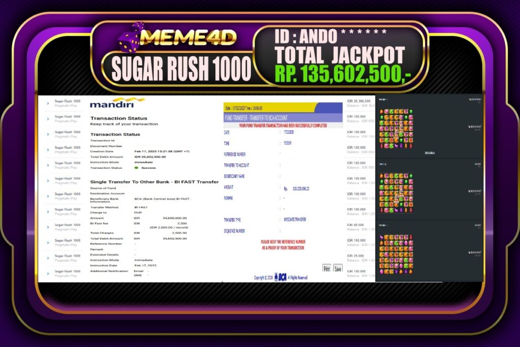 Bukti Jp MEME4D Slot Online 18 Februari 2025