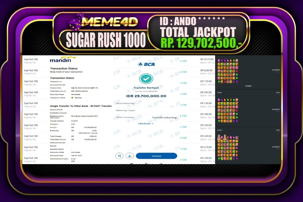 Bukti Jp MEME4D Slot Online 24 Februari 2025