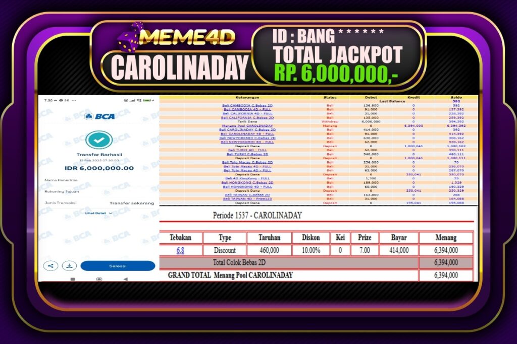 Bukti Jp MEME4D Togel Online 12 Februari 2025