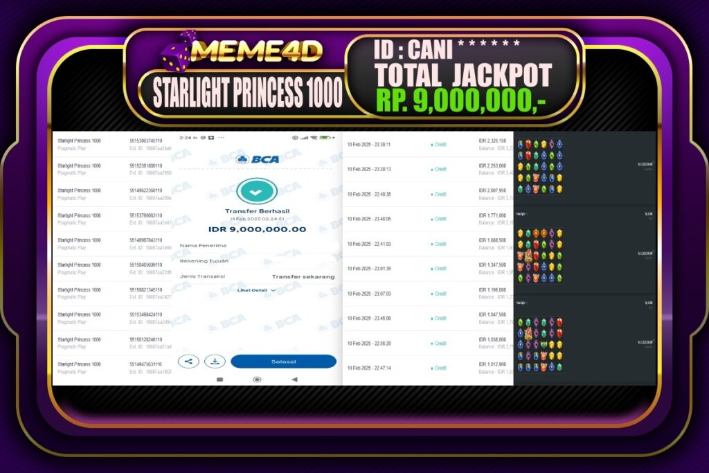 Bukti Jp MEME4D Slot Online 11 Februari 2025