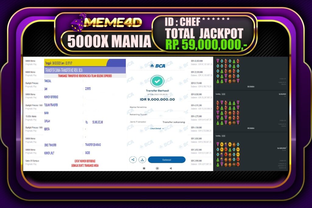 Bukti Jp MEME4D Slot Online 07 Februari 2025