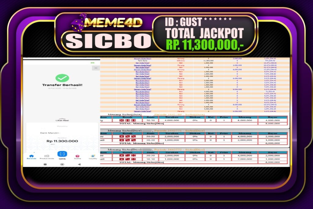 Bukti Jp MEME4D Casino Online 15 Februari 2025