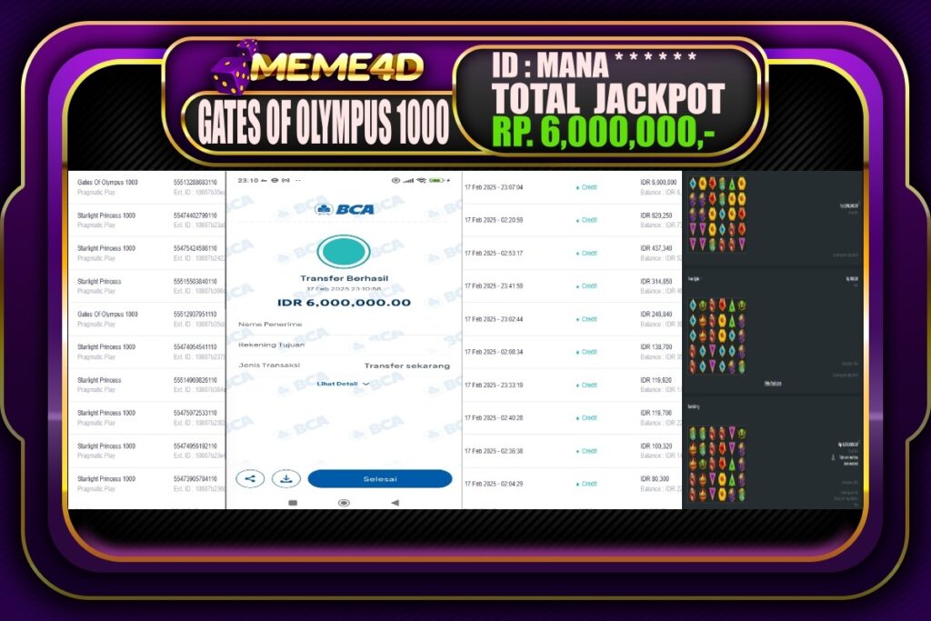 Bukti Jp MEME4D Slot Online 18 Februari 2025