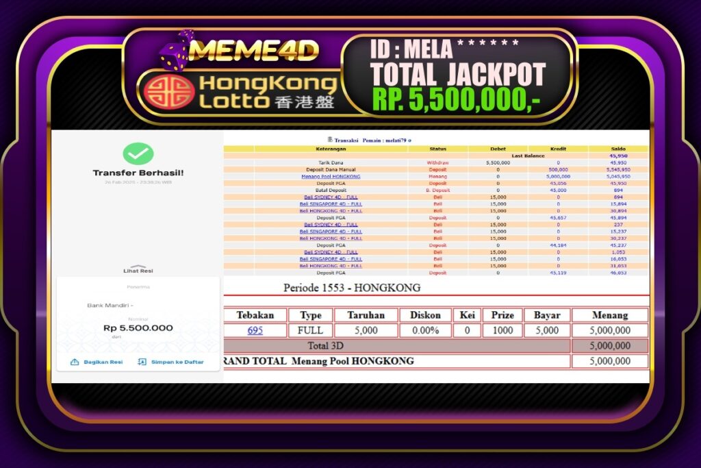 Bukti Jp MEME4D Togel Online 27 Februari 2025