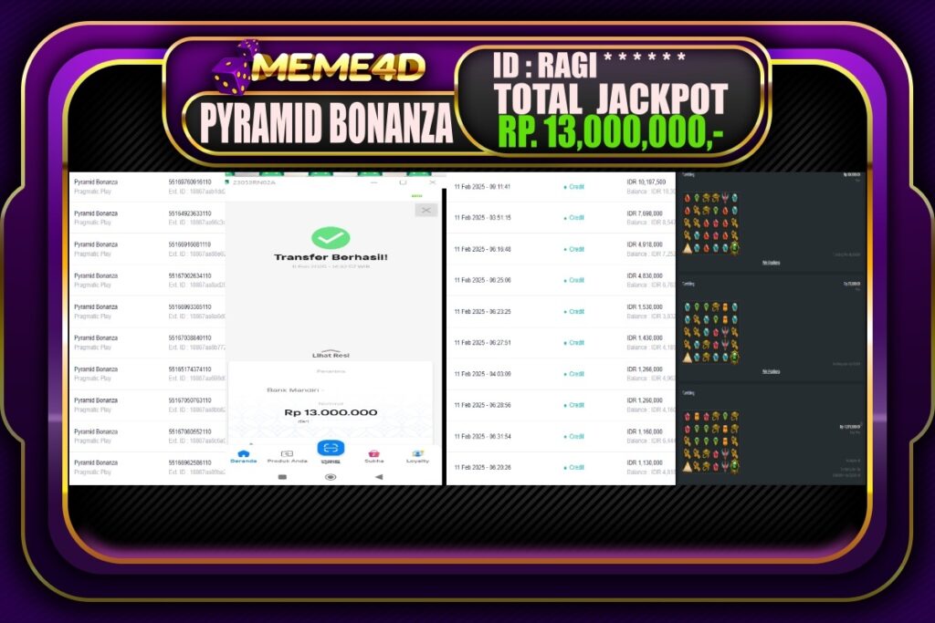 Bukti Jp MEME4D Slot Online 12 Februari 2025