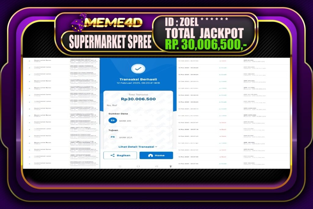 Bukti Jp MEME4D Slot Online 12 Februari 2025