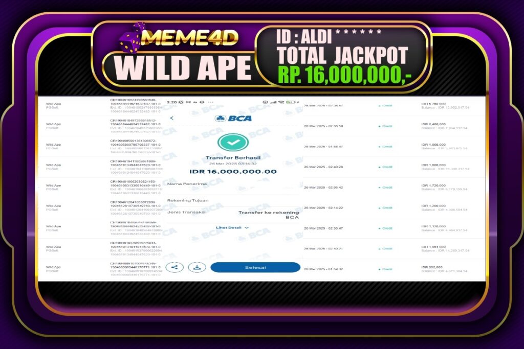 Bukti Jp MEME4D Slot Online 26 Maret 2025