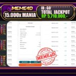 Bukti Jp MEME4D Slot Online 19 Maret 2025