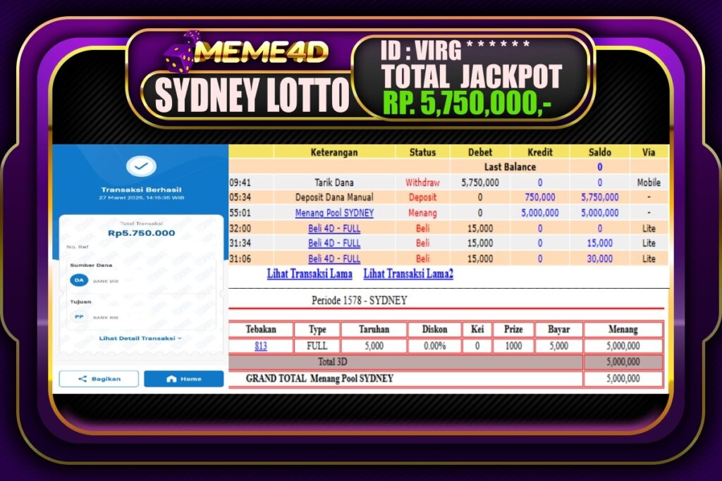 Bukti Jp MEME4D Togel Online 28 Maret 2025