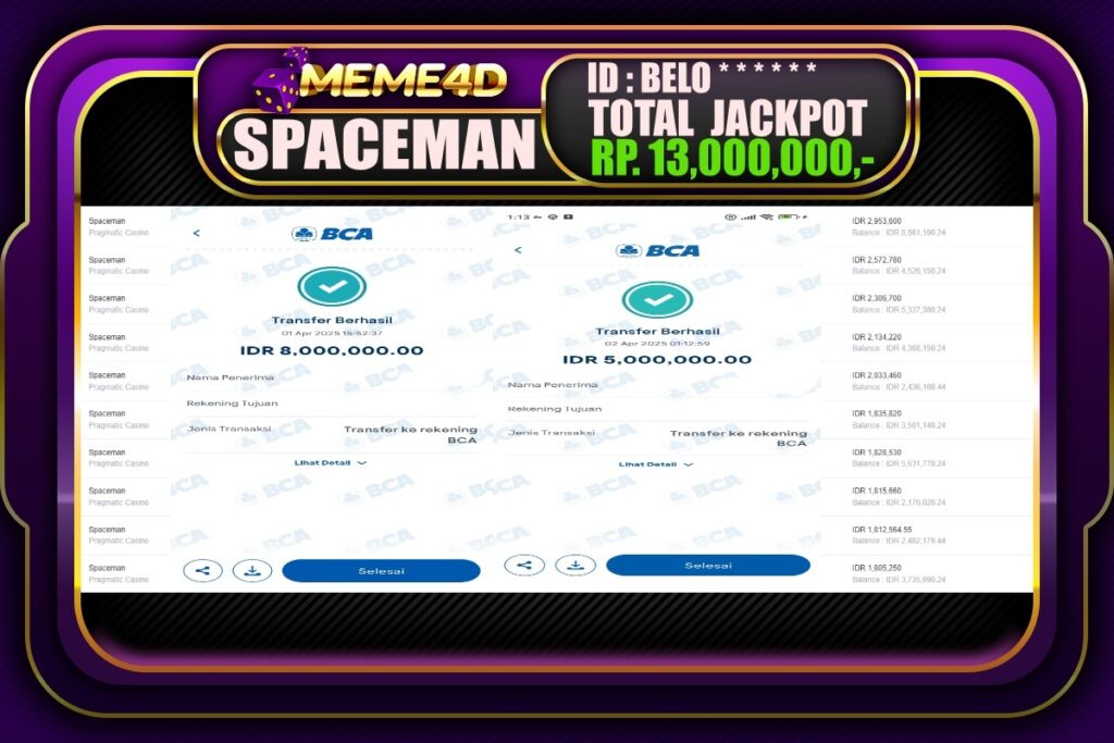 Bukti Jp MEME4D Slot Online 02 April 2025