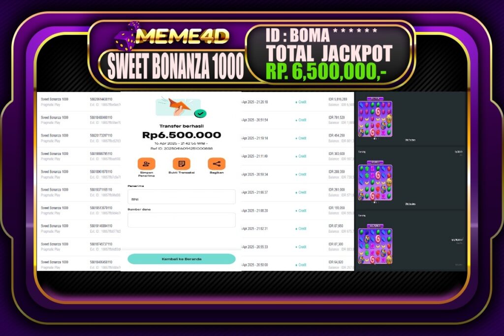 Bukti Jp MEME4D Slot Online 17 April 2025