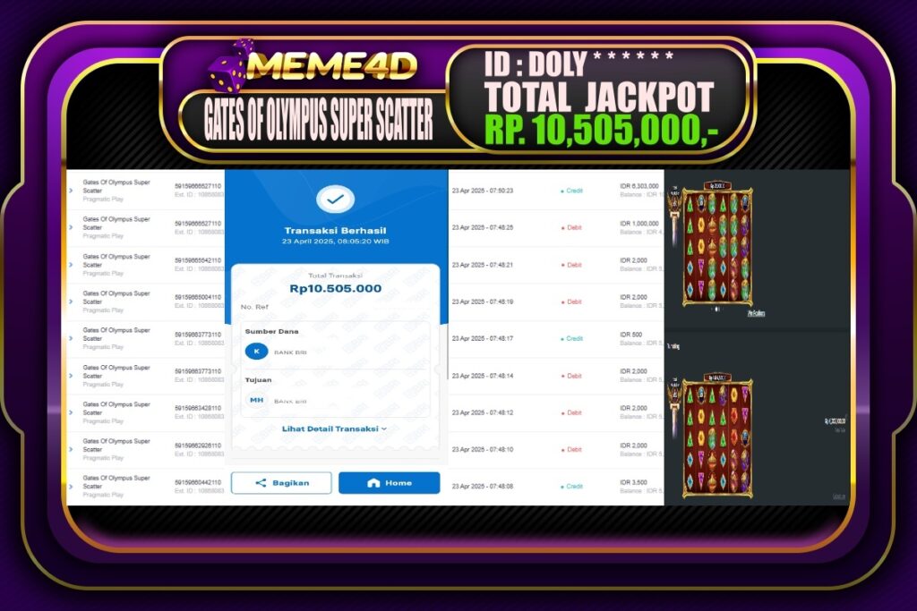 Bukti Jp MEME4D Slot Online 23 April 2025