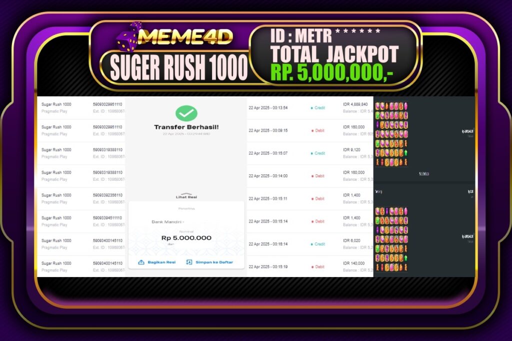 Bukti Jp MEME4D Slot Online 22 April 2025