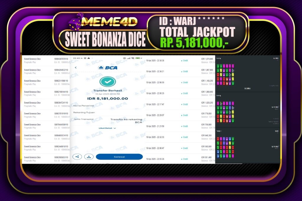 Bukti Jp MEME4D Slot Online 20 April 2025