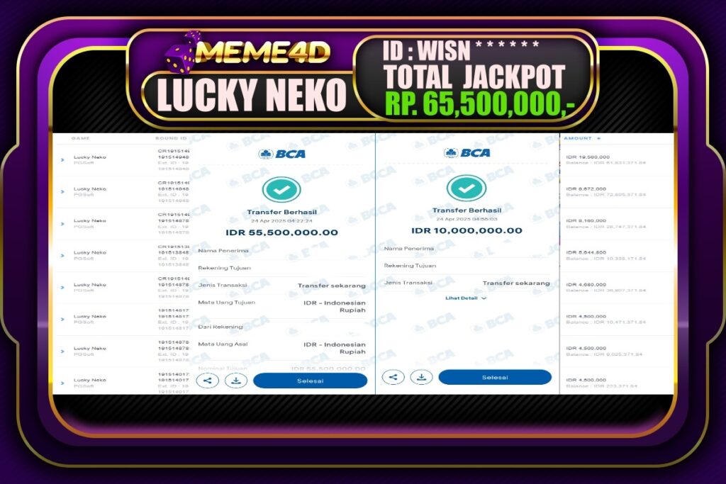 Bukti Jp MEME4D Slot Online 24 April 2025