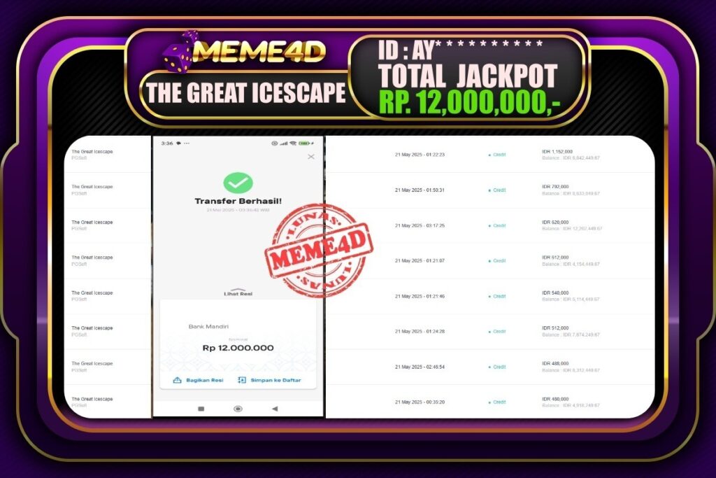 Bukti Jp MEME4D Slot Online 21 Mei 2025