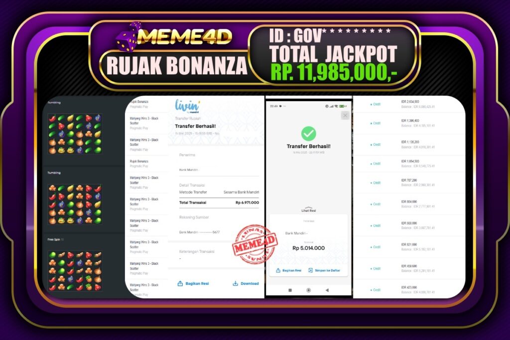 Bukti Jp MEME4D Slot Online 17 Mei 2025