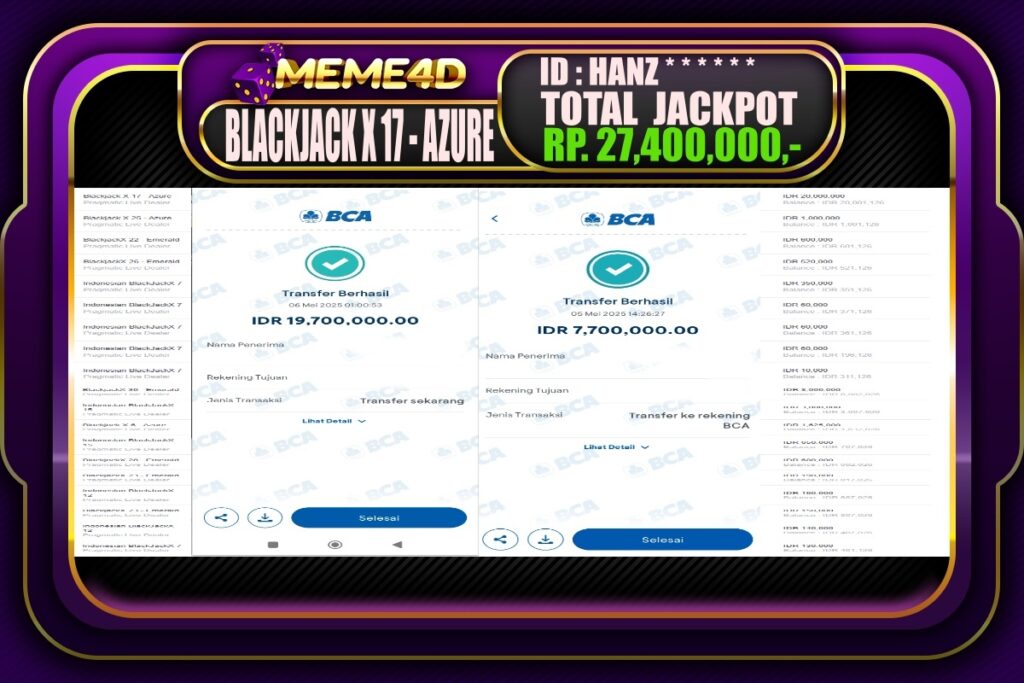 Bukti Jp MEME4D Slot Online 06 Mei 2025