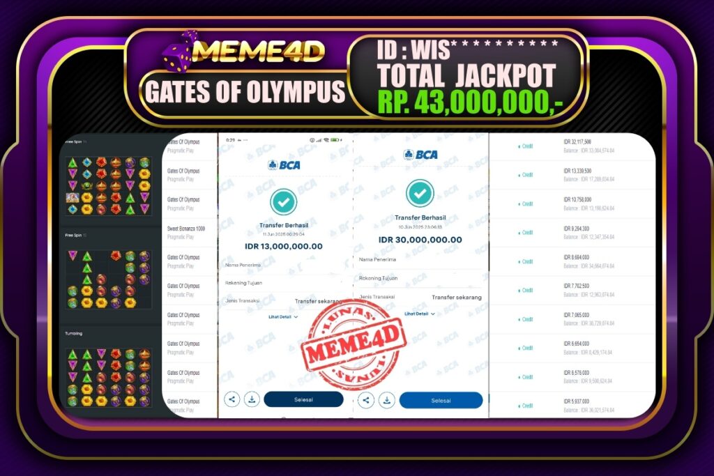 Bukti Jp MEME4D Slot Online 11 Juni 2025