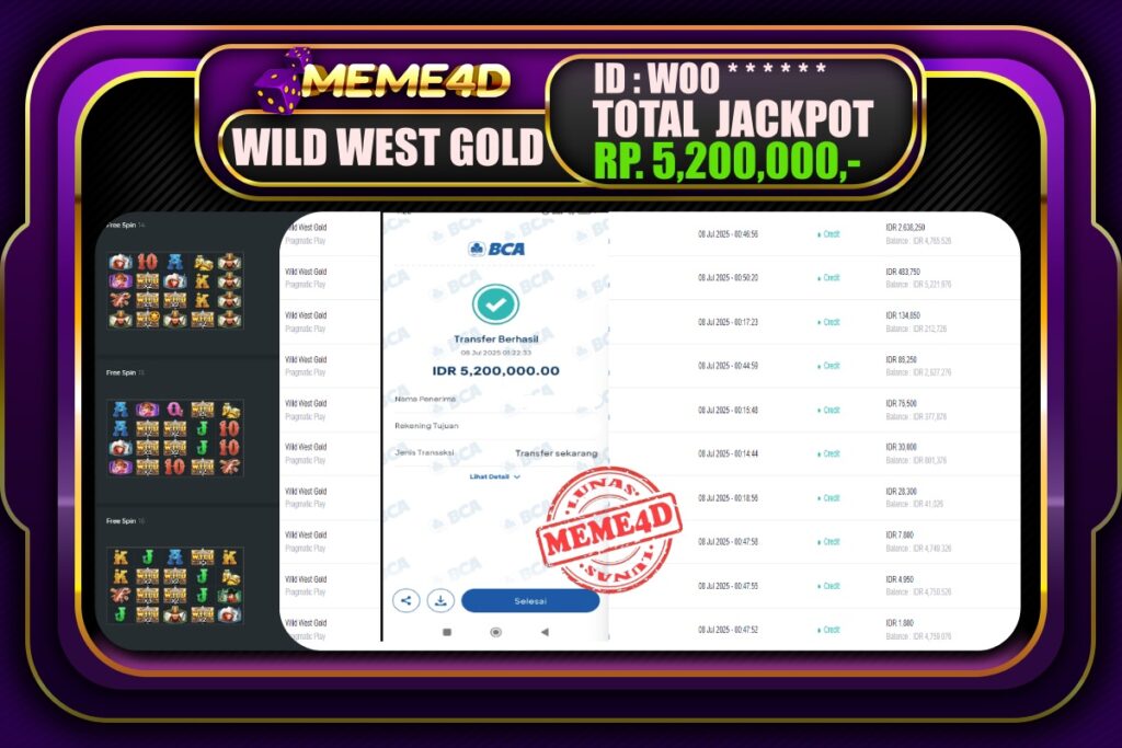 Bukti Jp MEME4D Slot Online 08 Juli 2025