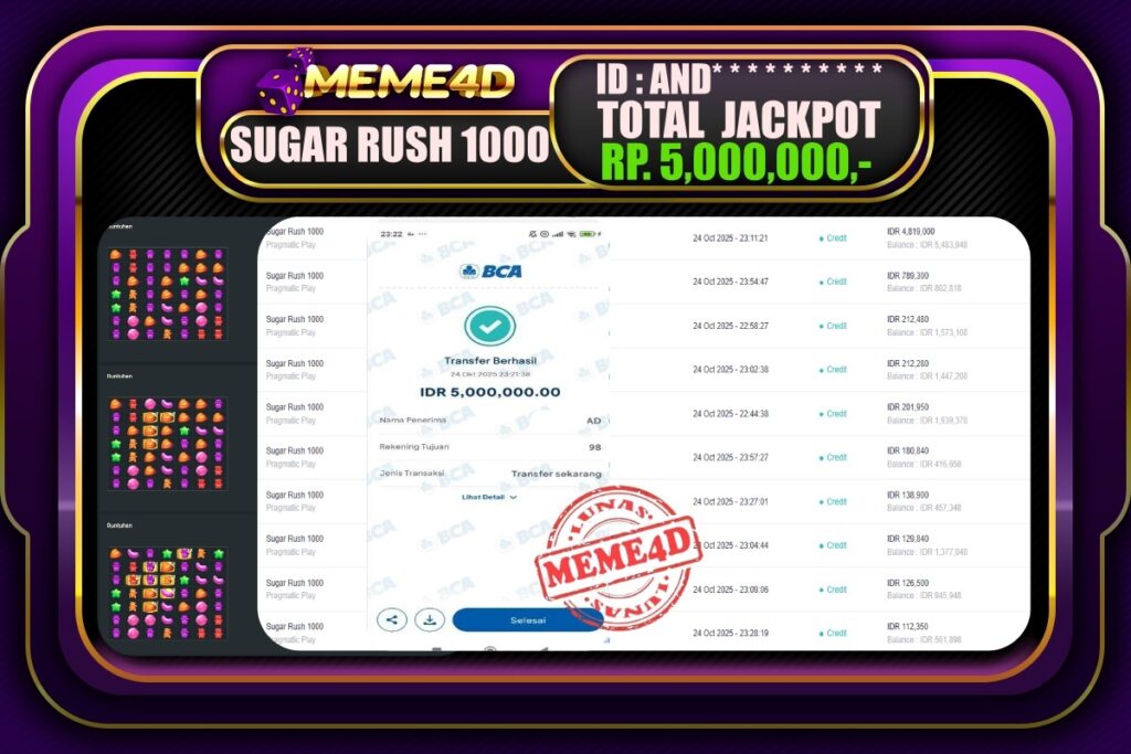 Bukti Jp MEME4D Slot Online 25 Oktober 2025