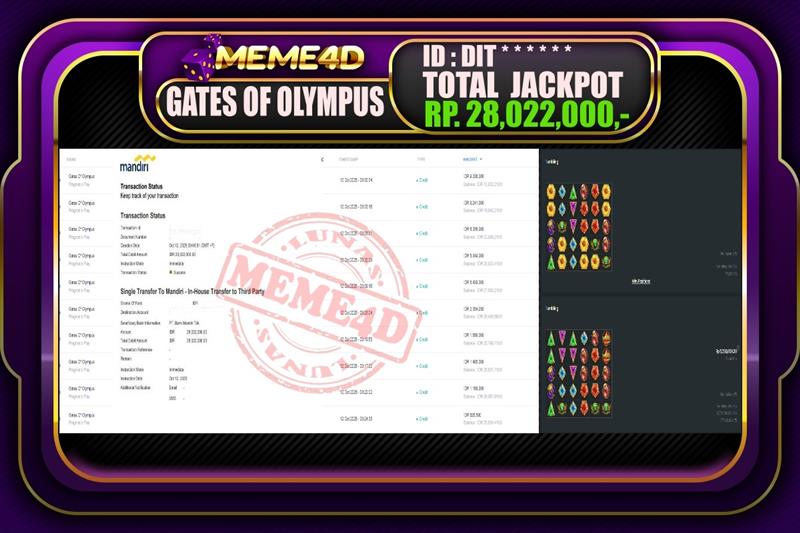 Bukti Jp MEME4D Slot Online 12 Oktober 2025