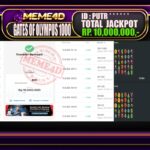 Bukti Jp MEME4D Slot Online 10 Oktober 2025