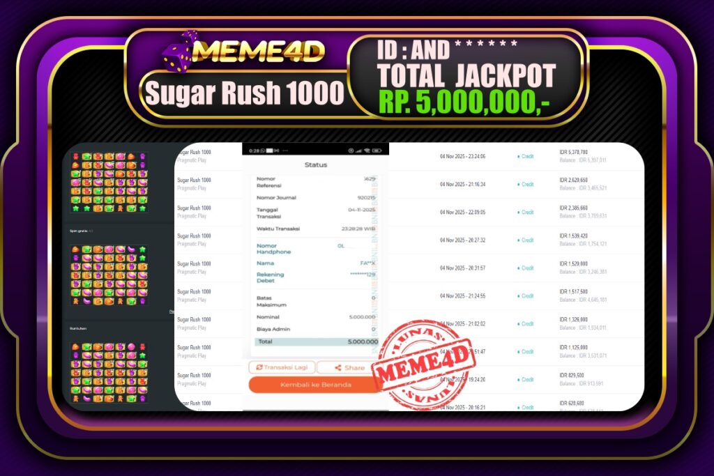 Bukti Jp MEME4D Slot Online 05 November 2025