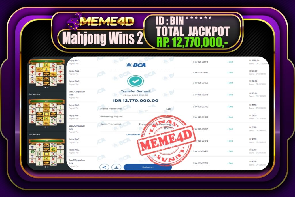 Bukti Jp MEME4D Slot Online 28 November 2025