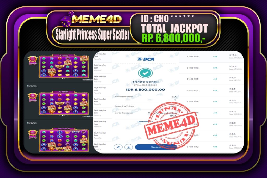 Bukti Jp MEME4D Slot Online 27 November 2025