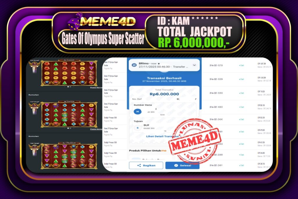 Bukti Jp MEME4D Slot Online 27 November 2025