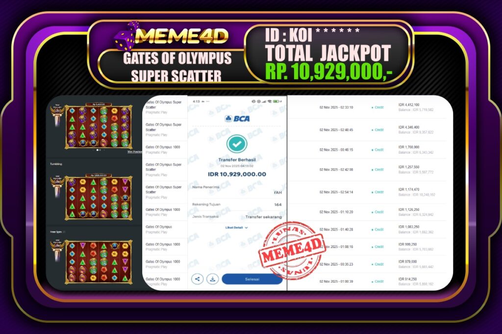 Bukti Jp MEME4D Togel Online 02 November 2025