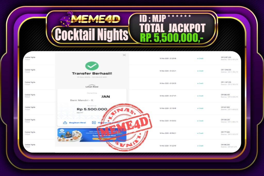 Bukti Jp MEME4D Slot Online 19 November 2025