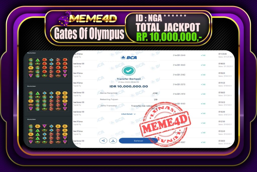 Bukti Jp MEME4D Slot Online 22 November 2025