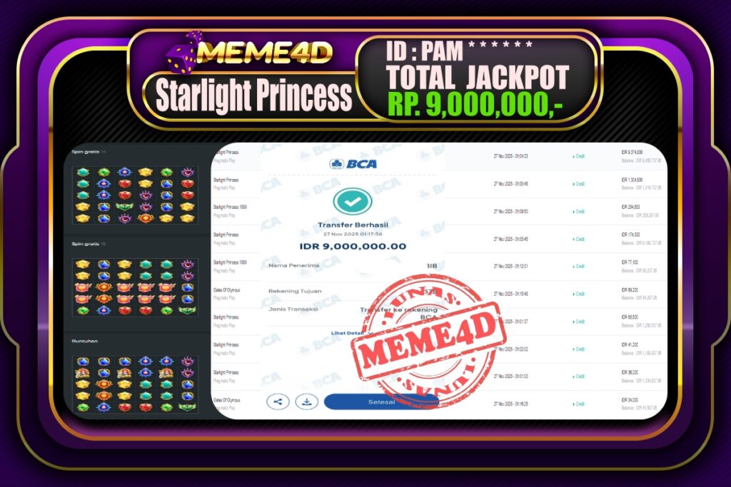 Bukti Jp MEME4D Slot Online 27 November 2025