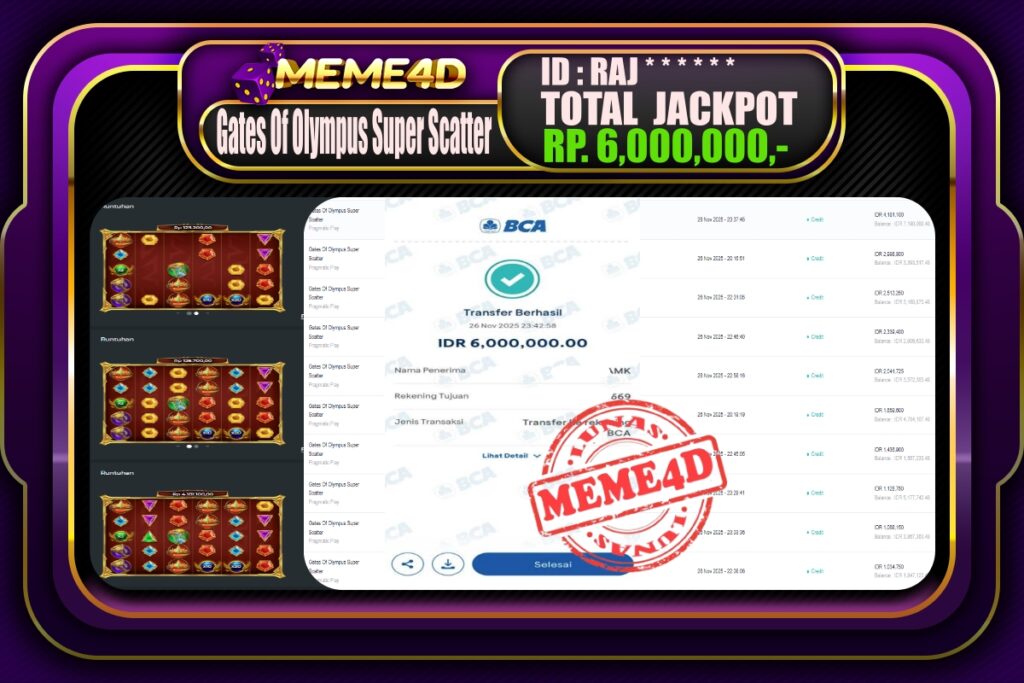 Bukti Jp MEME4D Slot Online 27 November 2025