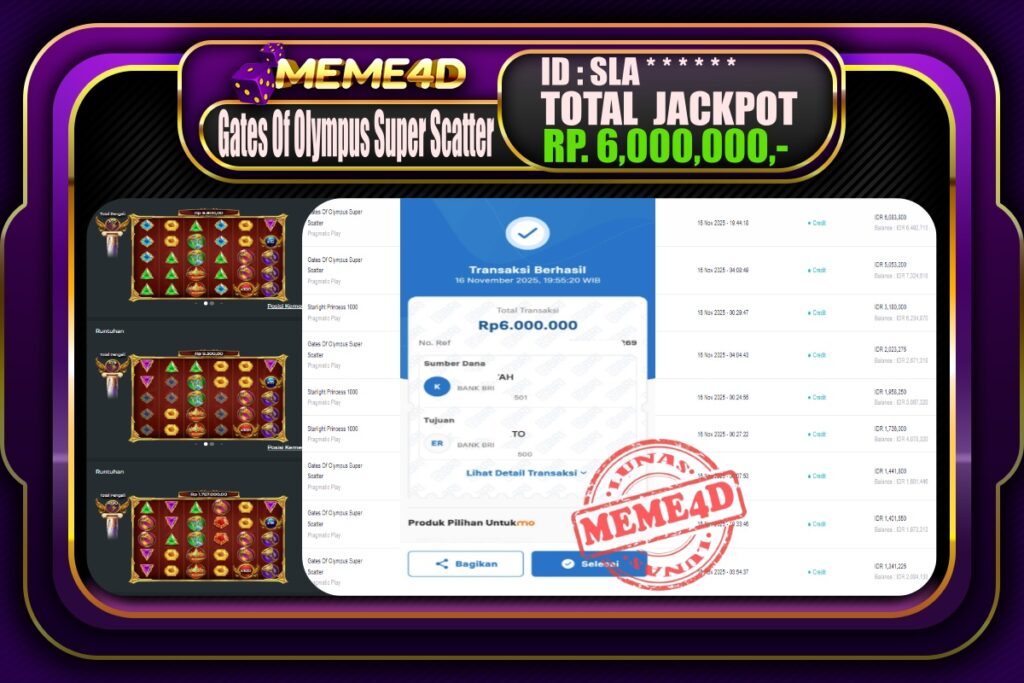 Bukti Jp MEME4D Slot Online 17 November 2025