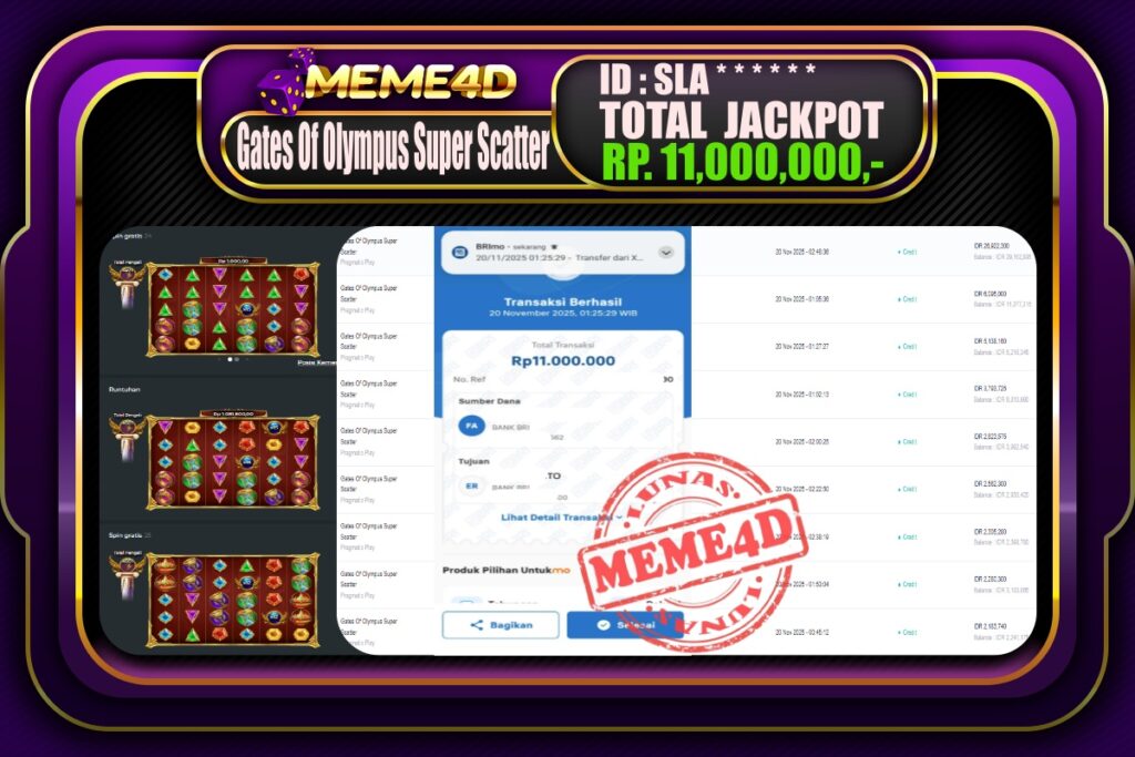 Bukti Jp MEME4D Slot Online 20  November 2025