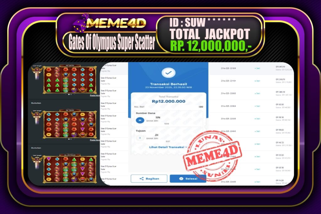 Bukti Jp MEME4D Slot Online 24 November 2025