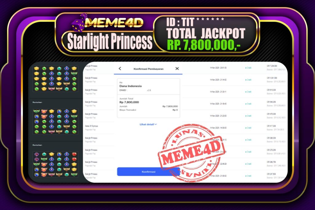 Bukti Jp MEME4D Slot Online 15 November 2025