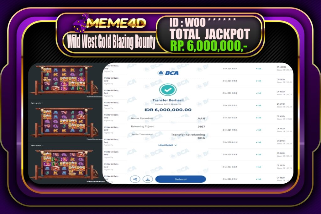 Bukti Jp MEME4D Slot Online 26 November 2025